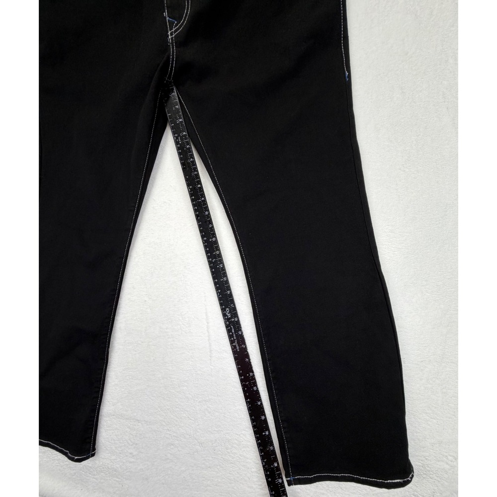 True Religion Ricky Relaxed Straight Jeans Rinse Black Contrast Stitch Mens 36 - Picture 5 of 6